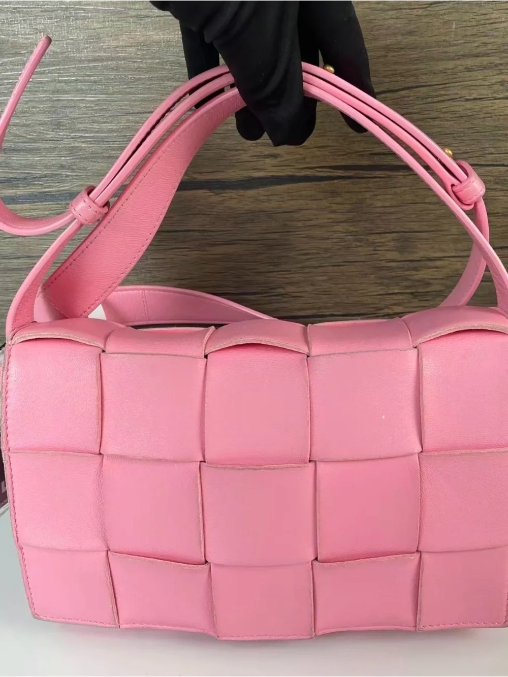 Bottega Veneta lambskin crossbody small cassette pink